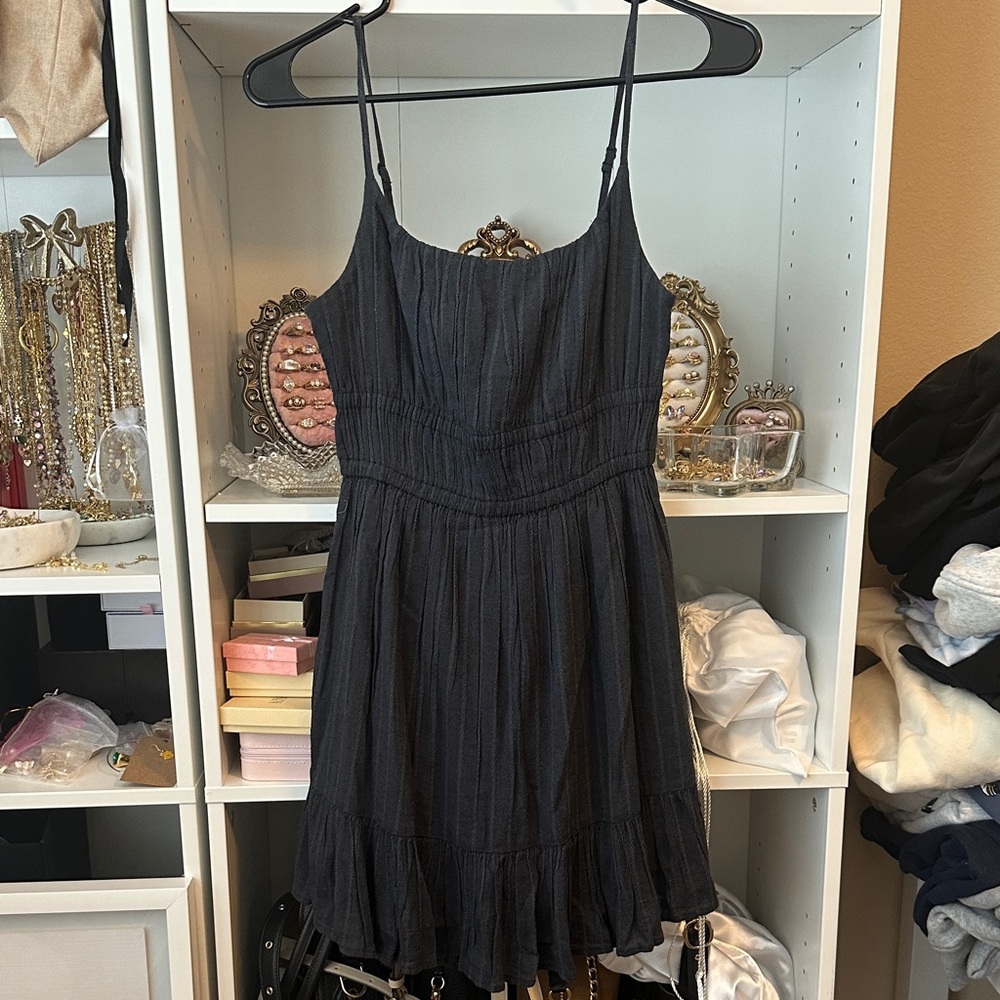 American Eagle Outfitters Black Elastic Waist Dress